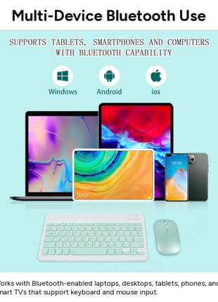 Rechargeable Ultra-Thin Wireless Keyboard and Mouse Set, Silent Mouse with 800/1200/1600 DPI, USB-C Charging Keyboard for Laptop Tablet Phone