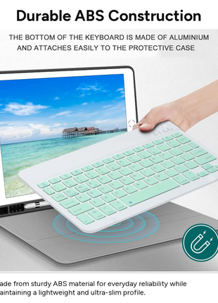 Rechargeable Ultra-Thin Wireless Keyboard and Mouse Set, Silent Mouse with 800/1200/1600 DPI, USB-C Charging Keyboard for Laptop Tablet Phone