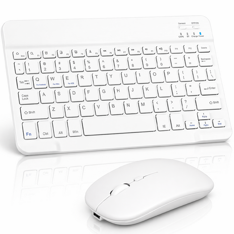 Rechargeable Ultra-Thin Wireless Keyboard and Mouse Set,  USB-C Charging Keyboard for Laptop Tablet Phone