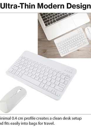 Rechargeable Ultra-Thin Wireless Keyboard and Mouse Set,  USB-C Charging Keyboard for Laptop Tablet Phone