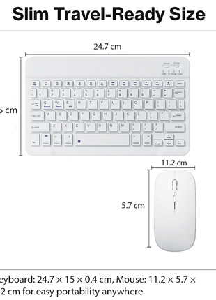 Rechargeable Ultra-Thin Wireless Keyboard and Mouse Set,  USB-C Charging Keyboard for Laptop Tablet Phone