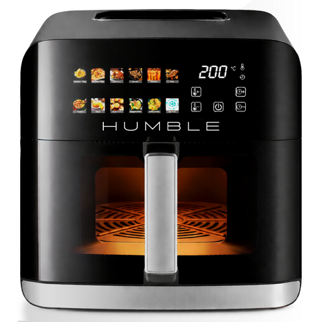 HUMBLE Air Fryer 10L – 1800W Digital 12-in-1 Touchscreen with Viewing Window – Black
