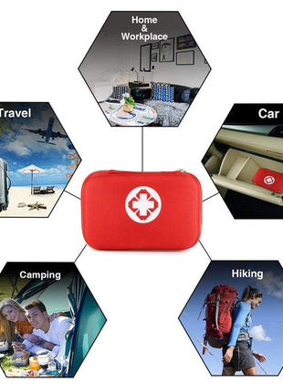 Emergency First Aid Kit, 47 Piece Set with Red Case, Portable Survival Medical Kit for Home, Car, Travel, Camping & Outdoors