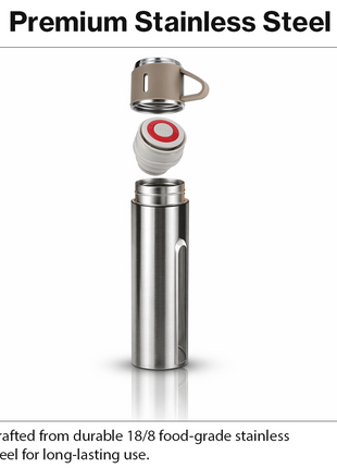 500ml Stainless Steel Vacuum Flask Set with 3 Cups Insulated