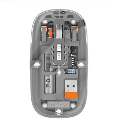 Wireless UNISYNC Tri-Mode Silent Optical Mouse – ABS – USB-C Rechargeable – 2.4GHz & Dual Bluetooth