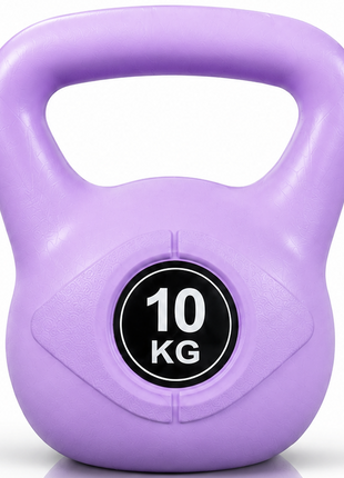 Vinyl Coated Cement Filled Kettlebell Weight 2kg to 16kg Home Gym Strength Training - 10kg