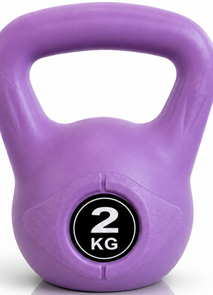 Vinyl Coated Cement Filled Kettlebell Weight 2kg to 16kg Home Gym Strength Training - 2kg