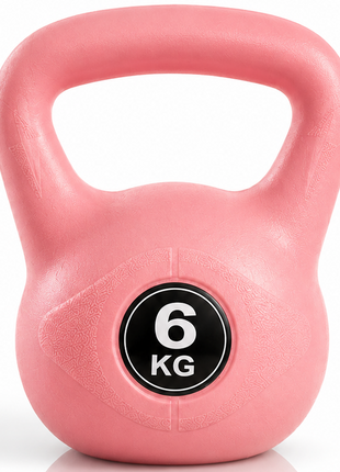 Vinyl Coated Cement Filled Kettlebell Weight 2kg to 16kg Home Gym Strength Training - 6kg
