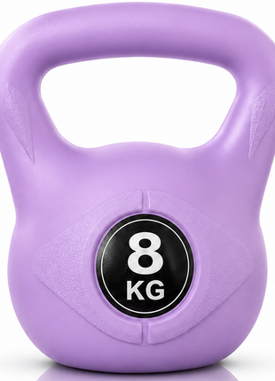 Vinyl Coated Cement Filled Kettlebell Weight 2kg to 16kg Home Gym Strength Training - 8kg