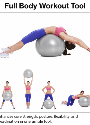 Anti-Burst Gym Body Ball  Non-Slip Exercise Ball for Yoga Pilates Core Balance Stability Training Home Workouts
