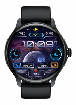 Norden Up Smart Watch, 1.43" AMOLED Full Touch Screen,Heart Rate & Sleep Monitoring, AI Voice Assistant, Multiple Sports Modes, BT5.3, 3-5 Days Battery Life, Magnetic Charging, Black