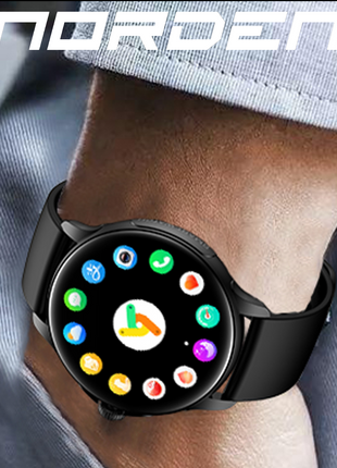 Norden Up Smart Watch, 1.43" AMOLED Full Touch Screen,Heart Rate & Sleep Monitoring, AI Voice Assistant, Multiple Sports Modes, BT5.3, 3-5 Days Battery Life, Magnetic Charging, Black