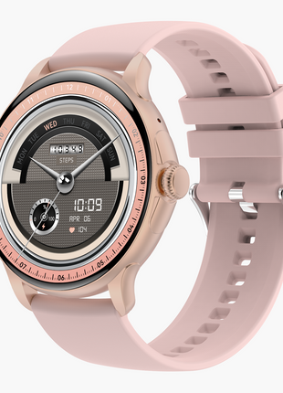 Norden Up Smart Watch, 1.43" AMOLED Full Touch Screen,Heart Rate & Sleep Monitoring, AI Voice Assistant, Multiple Sports Modes, BT5.3, 3-5 Days Battery Life, Magnetic Charging, Pink/Gold
