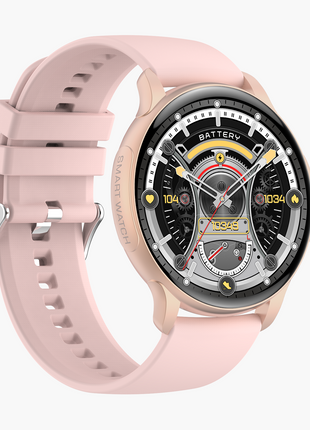 Norden Up Smart Watch, 1.43" AMOLED Full Touch Screen,Heart Rate & Sleep Monitoring, AI Voice Assistant, Multiple Sports Modes, BT5.3, 3-5 Days Battery Life, Magnetic Charging, Pink/Gold