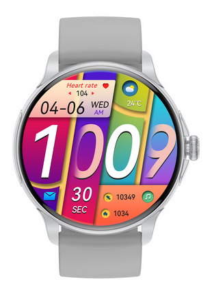 Norden Up Smart Watch, 1.43" AMOLED Full Touch Screen,Heart Rate & Sleep Monitoring, AI Voice Assistant, Multiple Sports Modes, BT5.3, 3-5 Days Battery Life, Magnetic Charging, Silver