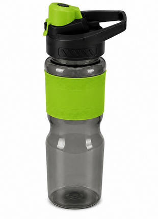 600 mL Leak-Resistant Water Bottle with Flip-Top Carry Lid and Silicone Grip Sleeve- Green