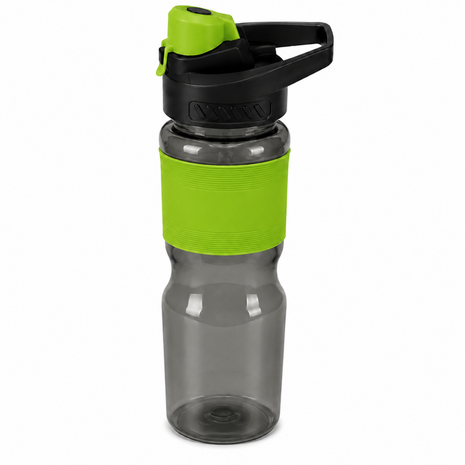 600 mL Leak-Resistant Water Bottle with Flip-Top Carry Lid and Silicone Grip Sleeve- Green