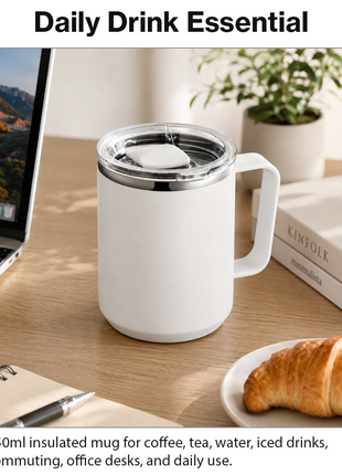 Stainless Steel Insulated Coffee Mug with Handle