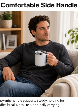 Stainless Steel Insulated Coffee Mug with Handle