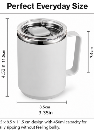 Stainless Steel Insulated Coffee Mug with Handle