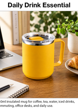 Stainless Steel Insulated Coffee Mug with Handle
