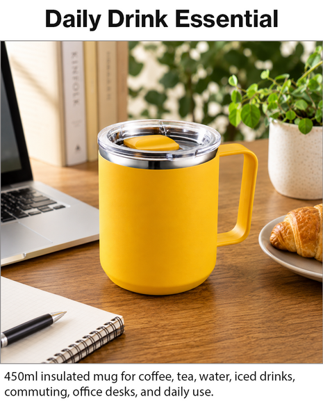 Stainless Steel Insulated Coffee Mug with Handle