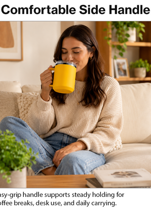 Stainless Steel Insulated Coffee Mug with Handle