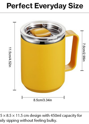 Stainless Steel Insulated Coffee Mug with Handle