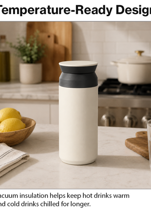 Cream 480ml Vacuum Insulated Stainless Steel Travel Tumbler Double-Walled Leak-Proof Coffee Mug