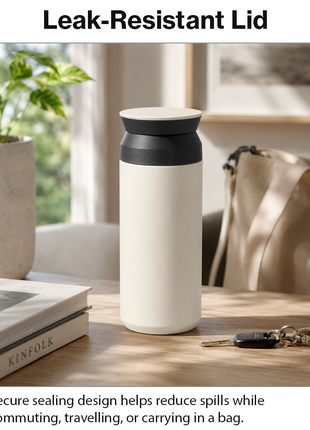 Cream 480ml Vacuum Insulated Stainless Steel Travel Tumbler Double-Walled Leak-Proof Coffee Mug