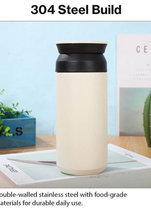 Cream 480ml Vacuum Insulated Stainless Steel Travel Tumbler Double-Walled Leak-Proof Coffee Mug