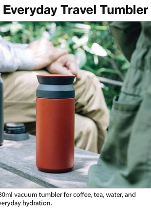 Red 480ml Vacuum Insulated Stainless Steel Travel Tumbler Double-Walled Leak-Proof Coffee Mug