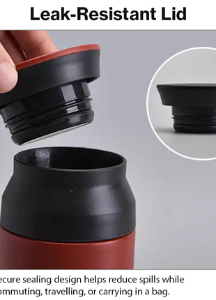 Red 480ml Vacuum Insulated Stainless Steel Travel Tumbler Double-Walled Leak-Proof Coffee Mug