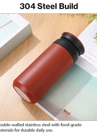 Red 480ml Vacuum Insulated Stainless Steel Travel Tumbler Double-Walled Leak-Proof Coffee Mug