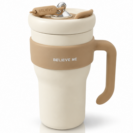 800ml Stainless Steel Insulated Travel Mug with Straw