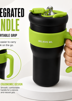 800ml Stainless Steel Insulated Travel Mug with Straw