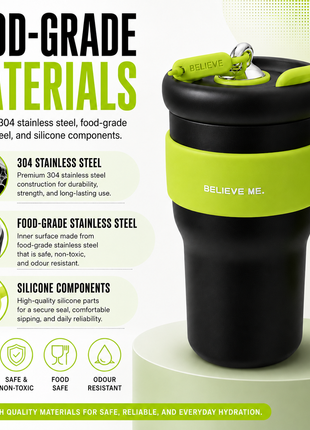 800ml Stainless Steel Insulated Travel Mug with Straw
