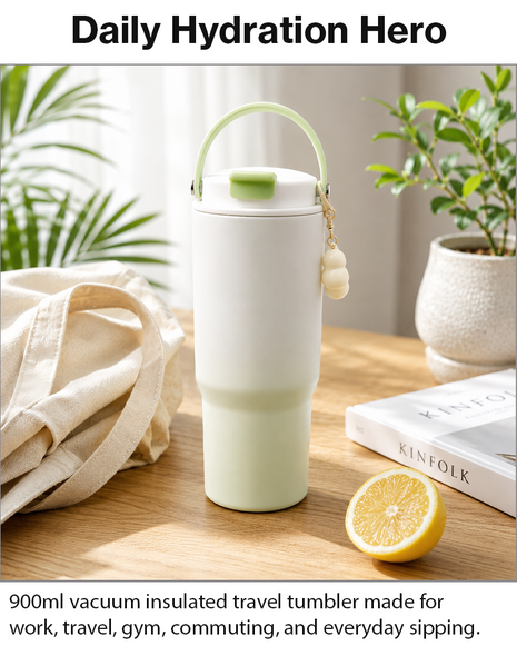 900ml Vacuum Insulated Stainless Steel Travel Tumbler