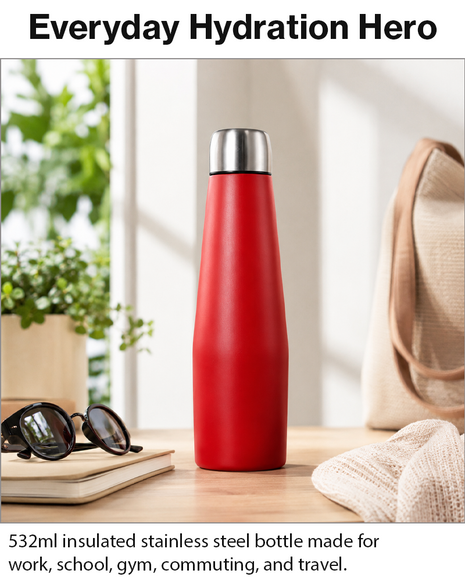 532ml Insulated Stainless Steel Water Bottle Leakproof Flask