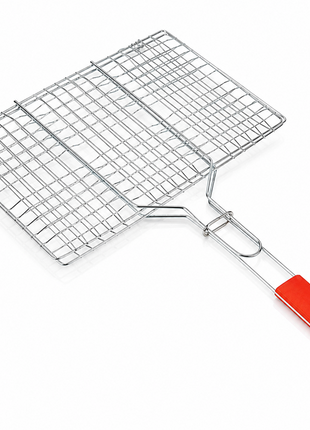 Non-Stick Stainless Steel BBQ Grill Basket with Wooden Handle
