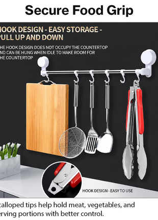 Stainless Steel Cooking Tong with ABS Handle & Pull-Ring Lock – Medium & Large Sizes