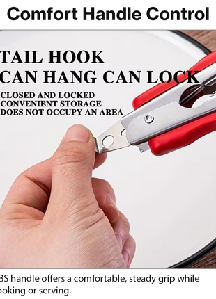 Stainless Steel Cooking Tong with ABS Handle & Pull-Ring Lock – Medium & Large Sizes