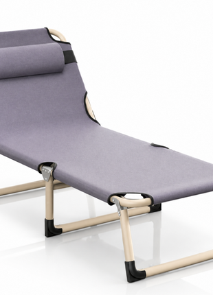 Folding Camping Bed Stretcher & Lounger with Steel Frame, Polyester Surface, 300 kg Capacity, Raised Off-Ground Sleeping Cot