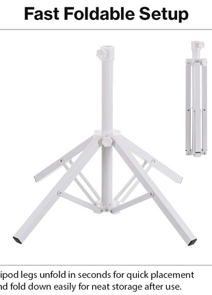 Aluminum Umbrella Stand Tripod Base 54 cm Height Foldable 1.48 kg Stable Support Indoor Outdoor