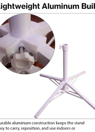 Aluminum Umbrella Stand Tripod Base 54 cm Height Foldable 1.48 kg Stable Support Indoor Outdoor