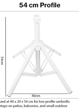 Aluminum Umbrella Stand Tripod Base 54 cm Height Foldable 1.48 kg Stable Support Indoor Outdoor