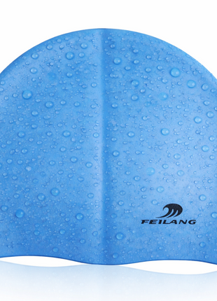Silicone Swimming Cap Size 22×19 cm – Waterproof High Elasticity Blue