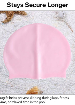 Silicone Swimming Cap Size 22×19 cm – Waterproof High Elasticity Pink