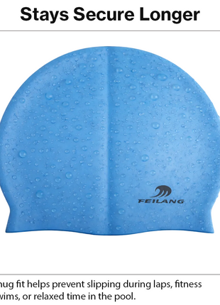 Silicone Swimming Cap Size 22×19 cm – Waterproof High Elasticity Blue