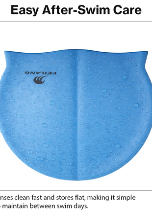 Silicone Swimming Cap Size 22×19 cm – Waterproof High Elasticity Blue